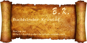 Buchbinder Kristóf névjegykártya