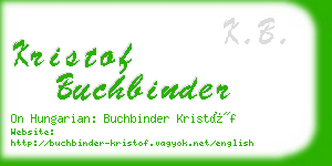 kristof buchbinder business card